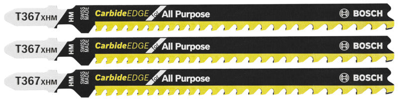BOSCH Bosch T367XHM3 Jig Saw Blade, 0.35 in W, 5-1/4 in L, 5/7 TPI, Carbide Cutting Edge TOOLS BOSCH