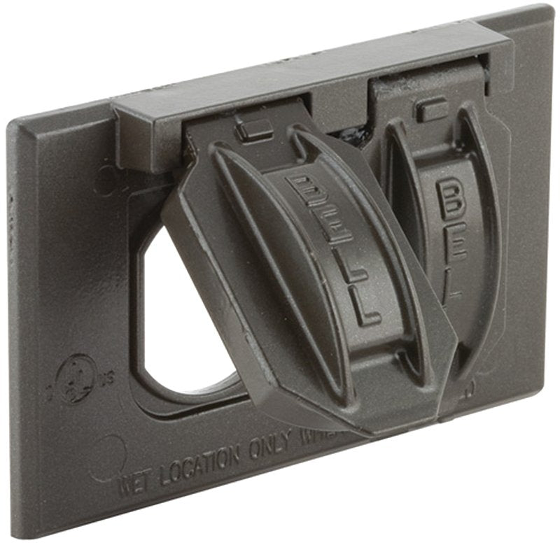 HUBBELL Hubbell 5180-7 Cover, Flip, Snap, 2-13/16 in L, 4-9/16 in W, 1-Gang, Metal, Bronze, 6/CD, Powder-Coated ELECTRICAL HUBBELL