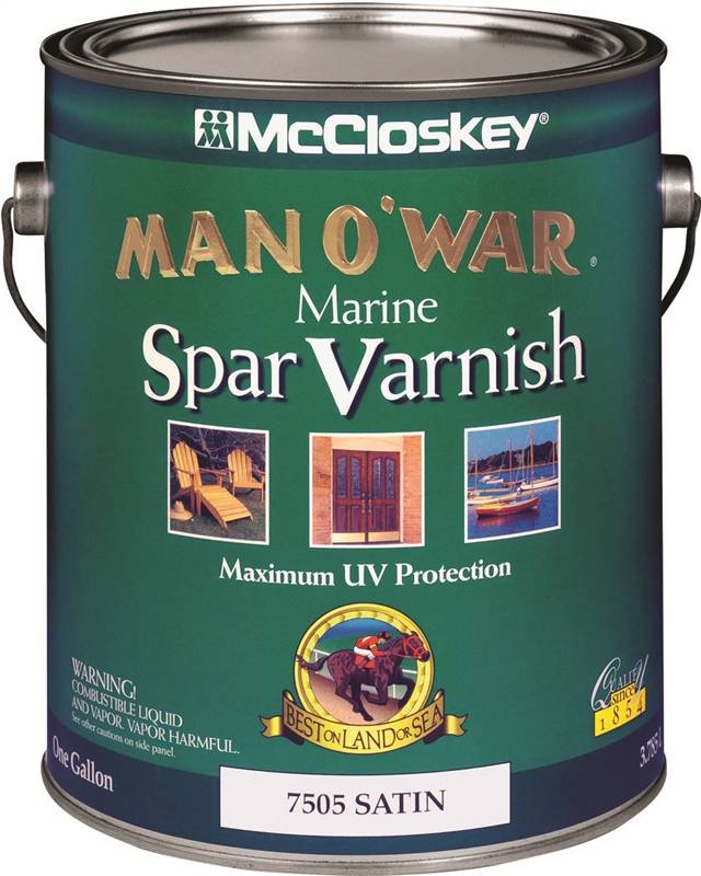 MCCLOSKEY McCloskey Man O������� War 80-7505 080.0007505.007 Spar Varnish, Satin, Clear, Liquid, 1 gal PAINT MCCLOSKEY