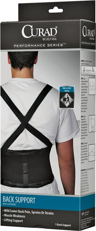 CURAD Curad ORT22200XLD Back Support with Suspenders, XL, Fits to Waist Size: 38 to 42 in, Hook and Loop CLOTHING, FOOTWEAR & SAFETY GEAR CURAD