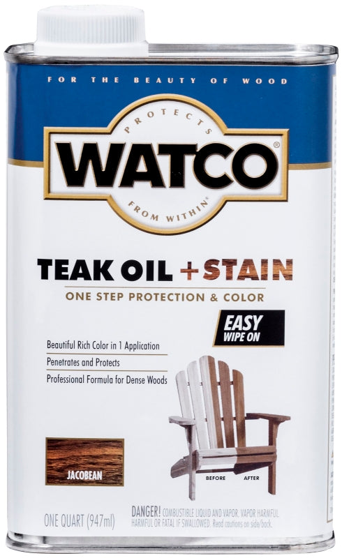 WATCO WATCO 348747 Oil and Stain, Warm Glow, Jacobean, Liquid, 1 qt Can PAINT WATCO   