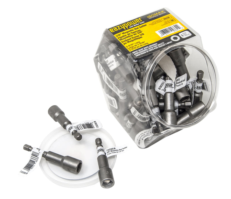 EAZYPOWER Isomax 00330 Series Nutsetter, 2-9/16 in L Dimensions, Magnetic, Steel, 3/8 in Hex Drive TOOLS EAZYPOWER