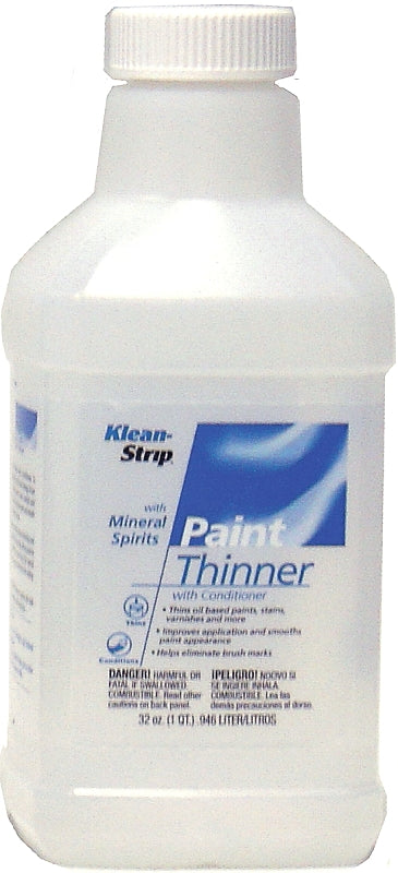 KLEAN STRIP Klean Strip QKPT943 Paint Thinner, Liquid, Free, Clear, Water White, 1 qt, Can PAINT KLEAN STRIP   