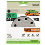 GATOR Gator Shopsmith 9020 Sanding Disc, 5 in Dia, 40 Grit, Extra Course, Aluminum Oxide Abrasive, Film Backing, Vented TOOLS GATOR
