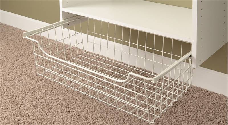 STOW Easy Track 1312 Series Wire Basket, 12 in OAH, 14 in OAL, 24 in OAW, Steel, Powder-Coated HARDWARE & FARM SUPPLIES STOW