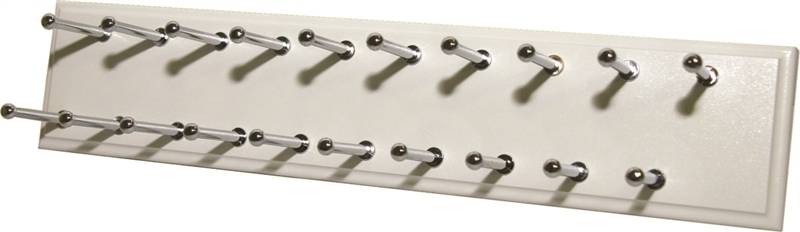 STOW Easy Track RA1200 Tie Rack, 20-Hook, 14 in OAW, White HARDWARE & FARM SUPPLIES STOW