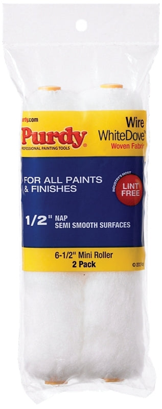PURDY Purdy 140605064 Roller Cover, 1/2 in Thick Nap, 6-1/2 in L, Woven Dralon Fabric Cover PAINT PURDY