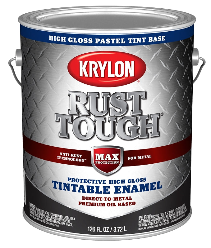 KRYLON Krylon Rust Tough K09748008 Enamel Paint, Gloss Sheen, Pastel, 1 gal, 400 sq-ft/gal Coverage Area PAINT KRYLON