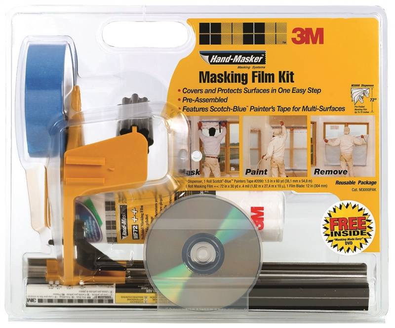 3M 3M Hand-Masker M3000PAK Pre-Loaded Dispenser, 2 in Max Tape W PAINT 3M