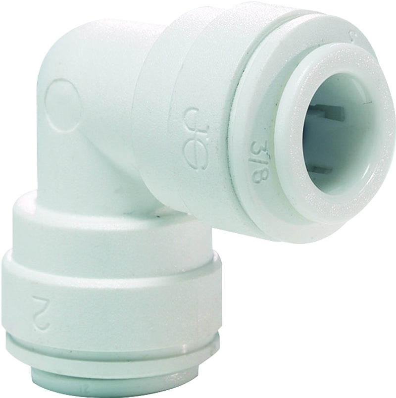 SHARKBITE John Guest PP0308WP Union Pipe Elbow, 1/4 in, Polypropylene, White, 150 psi Pressure PLUMBING, HEATING & VENTILATION SHARKBITE