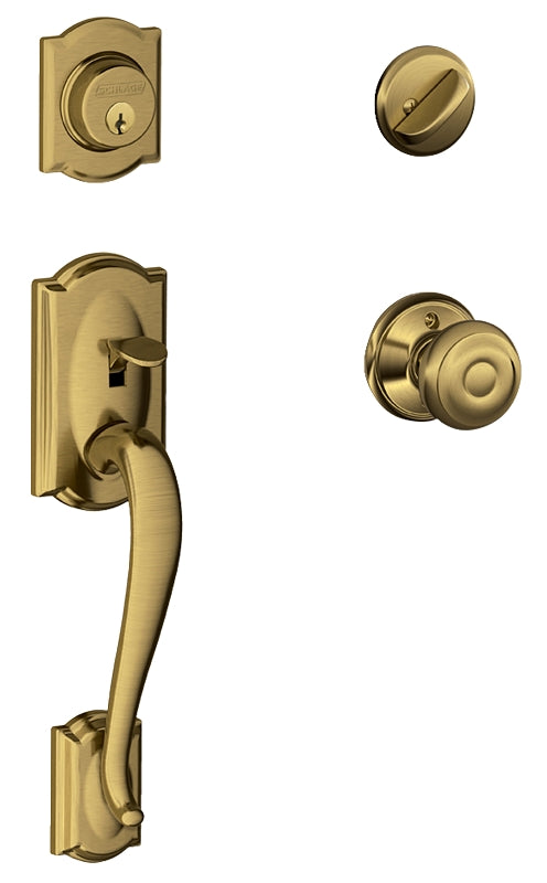 SCHLAGE LOCK Schlage F60VADDXGEO716 Combination Lockset, Mechanical Lock, Knob Handle, Round Design, Aged Bronze, Yes, 1 Grade, Metal HARDWARE & FARM SUPPLIES SCHLAGE LOCK