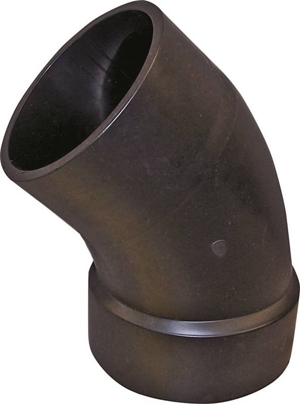 IPEX USA LLC-CANPLAS Canplas 102402BC Street Pipe Elbow, 2 in, Spigot x Hub, 45 deg Angle, ABS, Black LAWN & GARDEN IPEX USA LLC-CANPLAS