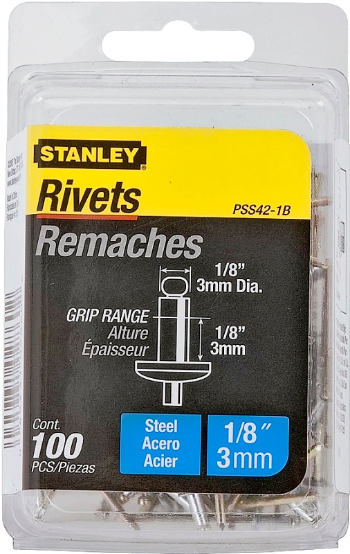 STANLEY Stanley PSS42-1B Pop Rivet, High-Strength, Reusable, Galvanized Steel, 100/PK HARDWARE & FARM SUPPLIES STANLEY   