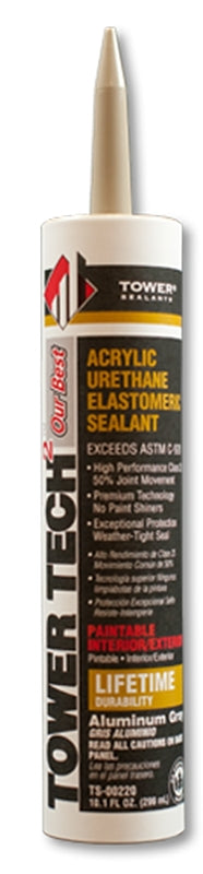 TOWER SEALANTS Tower Sealants Tower Tech2 TS-00220 Sealant, Aluminum Gray, 60 min Curing, -40 to 180 deg F, 10.1 fl-oz Cartridge PAINT TOWER SEALANTS   