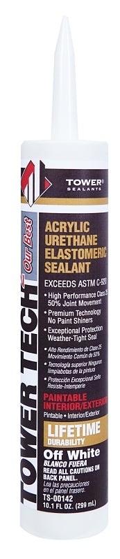 TOWER SEALANTS Tower Sealants Tower Tech2 TS-00142 Sealant, Off-White, 60 min Curing, -40 to 180 deg F, 10.1 fl-oz Cartridge PAINT TOWER SEALANTS   