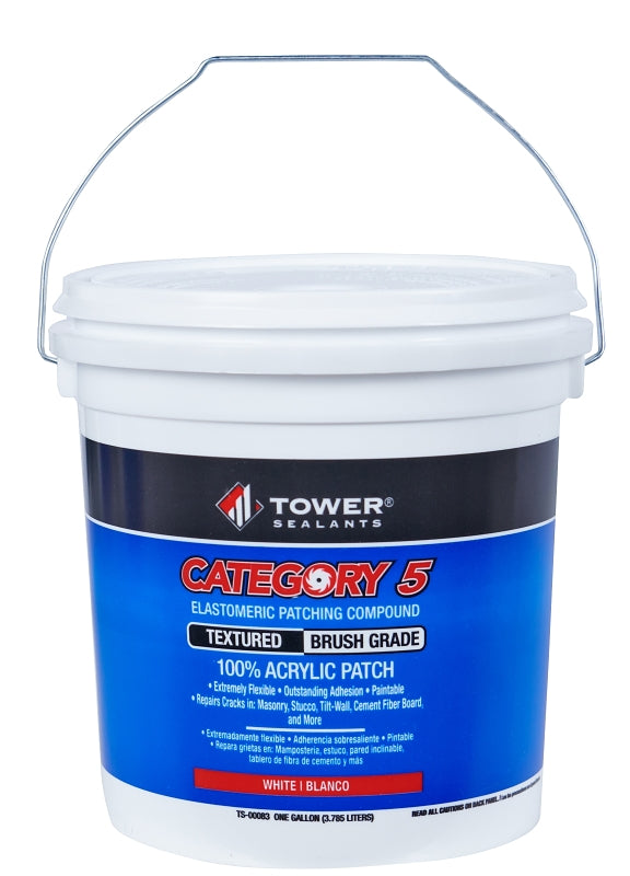 TOWER SEALANTS Tower Sealants CATEGORY 5 TS-00083 Brush-Grade Textured Patch, White, 1 gal PAINT TOWER SEALANTS   