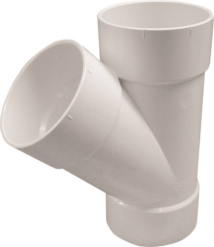 IPEX USA LLC-CANPLAS Canplas 414135BC Sewer Pipe Wye, 6 x 6 x 4 in, Hub, PVC, White, SCH 40 Schedule