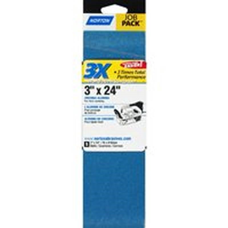 NORTON Norton 49271 Sanding Belt, 3 in W, 24 in L, Zirconia Aluminum Abrasive, 50 Grit, Coarse TOOLS NORTON
