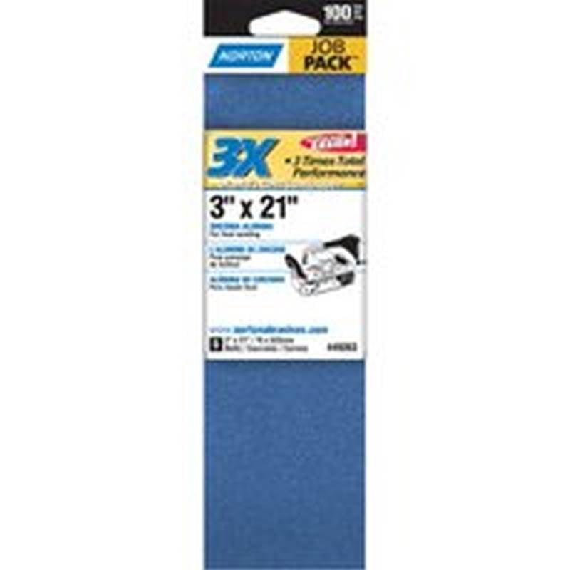 NORTON Norton 49263 Sanding Belt, 3 in W, 21 in L, 100 Grit, Fine, Zirconia Aluminum Abrasive TOOLS NORTON