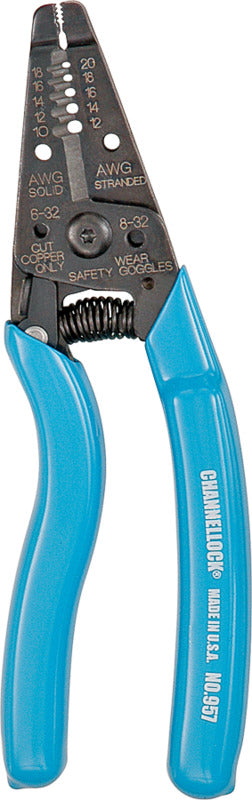 CHANNELLOCK Channellock 957 Wire Stripper, 20 to 10 AWG Wire, 10 to 20 AWG Stripping, 7 in OAL, Ergonomic Handle, Steel Handle ELECTRICAL CHANNELLOCK