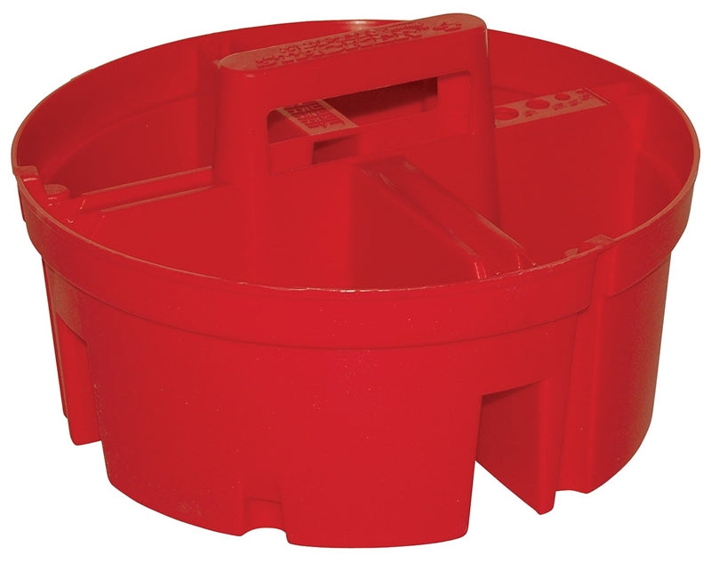 BUCKET BOSS Bucket Boss 15054 Super Stacker, Plastic, Red, 10-1/2 in Dia x 6 in H Outside, 4-Compartment TOOLS BUCKET BOSS