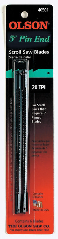 OLSON SAW Olson SC40501 Pin End Scroll Blade, Hook Teeth, 20 TPI, 0.1 in W, 5 in L TOOLS OLSON SAW