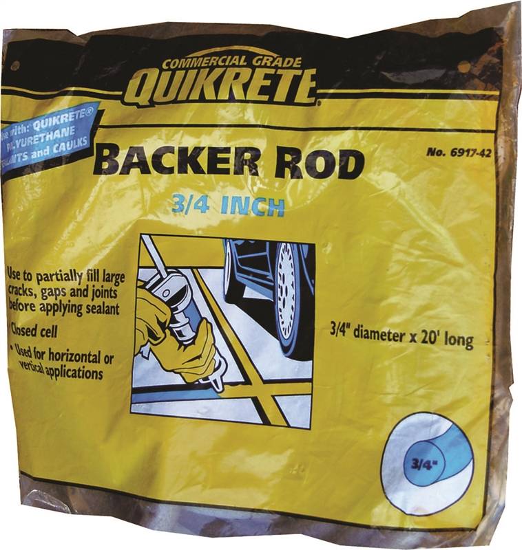 QUIKRETE Quikrete 6917-42 Backer Rod, 3/4 in Dia, 20 ft L, Polyurethane HARDWARE & FARM SUPPLIES QUIKRETE