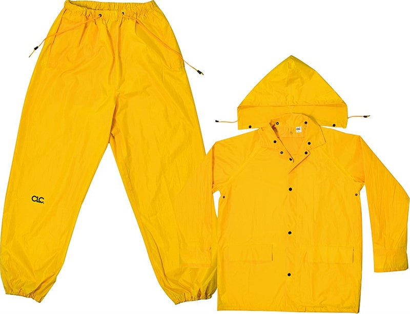CUSTOM LEATHERCRAFT CLC R102M Rain Suit, M, 170T Polyester, Yellow, Detachable Collar AUTOMOTIVE CUSTOM LEATHERCRAFT   