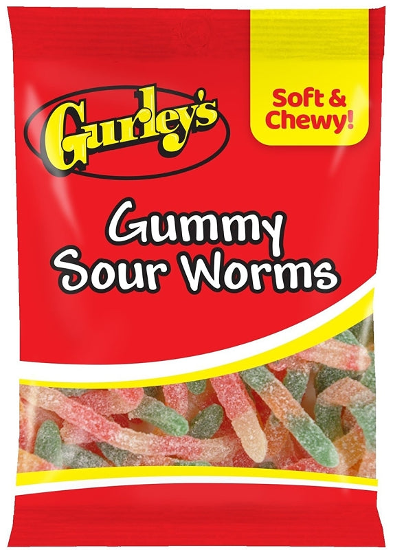 GURLEY'S Gurley's 743786 Candy, Gummy, Gummy Sour Worms Flavor, 5 oz HOUSEWARES GURLEY'S