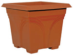 SOUTHERN PATIO Southern Patio DP1510TC Deck Planter, 13.08 in H, 14.88 in W, 14.88 in D, Square, Plastic, Terracotta LAWN & GARDEN SOUTHERN PATIO
