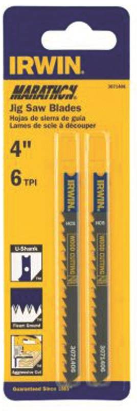 IRWIN Irwin 3071406 Jig Saw Blade, 4 in L, 6 TPI, Carbon Steel TOOLS IRWIN