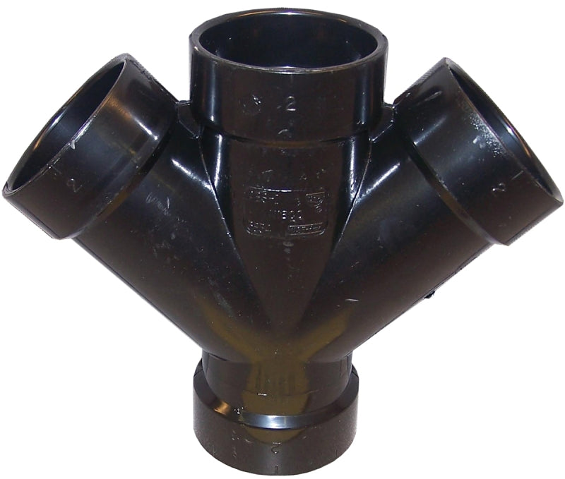 IPEX USA LLC-CANPLAS Canplas 102352BC Double Pipe Wye, 2 in, Hub, ABS, Black LAWN & GARDEN IPEX USA LLC-CANPLAS