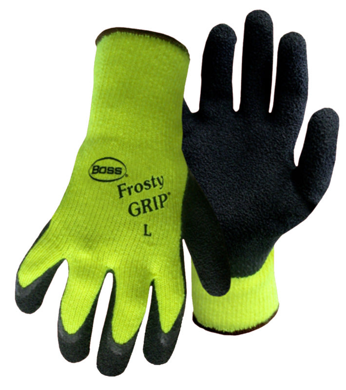 BOSS MFG Boss 8439NL Gloves, L, Knit Wrist Cuff, Acrylic/Latex Palm, High-Visibility Green CLOTHING, FOOTWEAR & SAFETY GEAR BOSS MFG