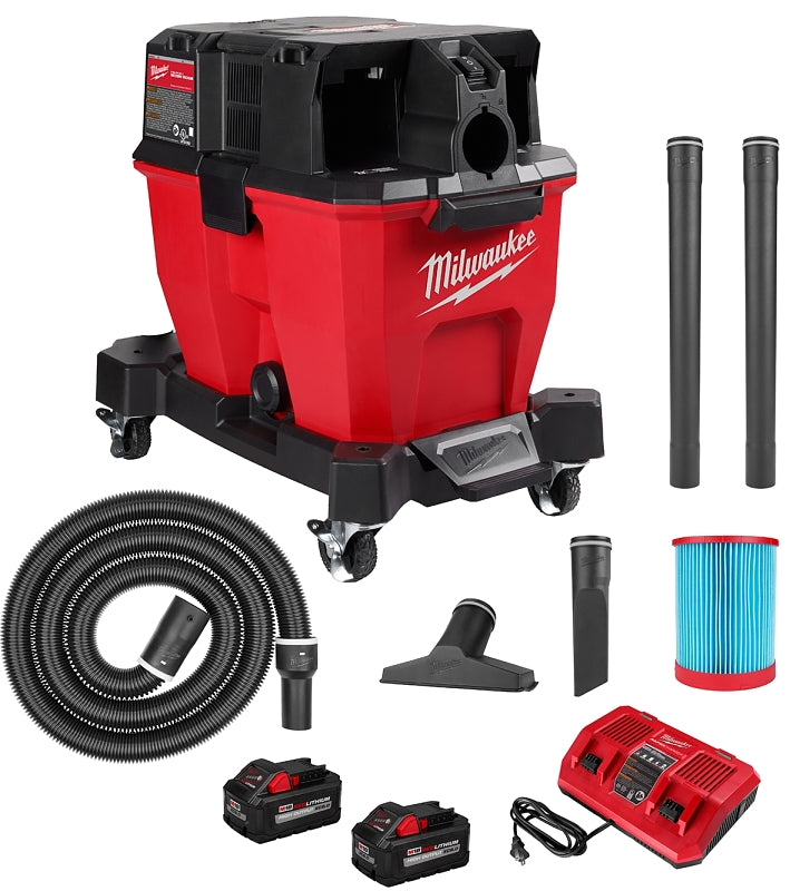 MILWAUKEE Milwaukee M18 0920-22HD Dual-Battery Wet/Dry Vacuum Kit, 9 gal Vacuum, 4.25 hp, 18 V