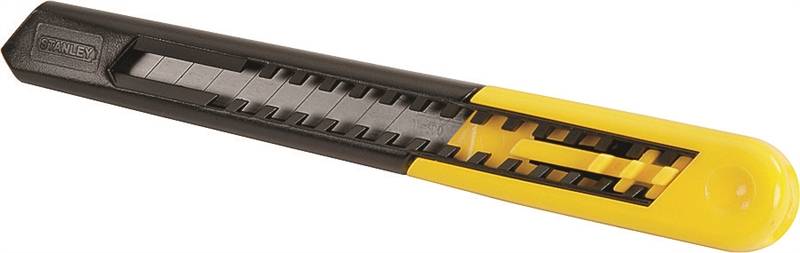 STANLEY STANLEY Quick Point Series 10-150L Knife, 9 mm W Blade, Carbon Steel Blade, Textured Handle, Black/Yellow Handle TOOLS STANLEY