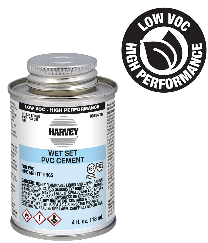 HARVEY Harvey 18400V-24 Medium-Bodied Fast Set Cement, 4 oz Can, Liquid, Blue PLUMBING, HEATING & VENTILATION HARVEY
