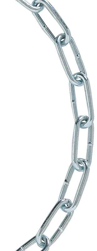 BARON Baron 4204 Straight Link Chain, #4/0, 75 ft L, 670 lb Working Load, Steel, Electro Galvanized/Zinc
