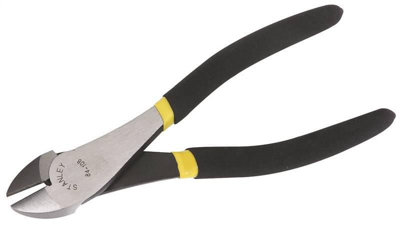 STANLEY STANLEY 84-104 Diagonal Cutting Plier, 5-3/4 in OAL, 1/3 in Cutting Capacity, Black Handle, Double Dipped Handle ELECTRICAL STANLEY