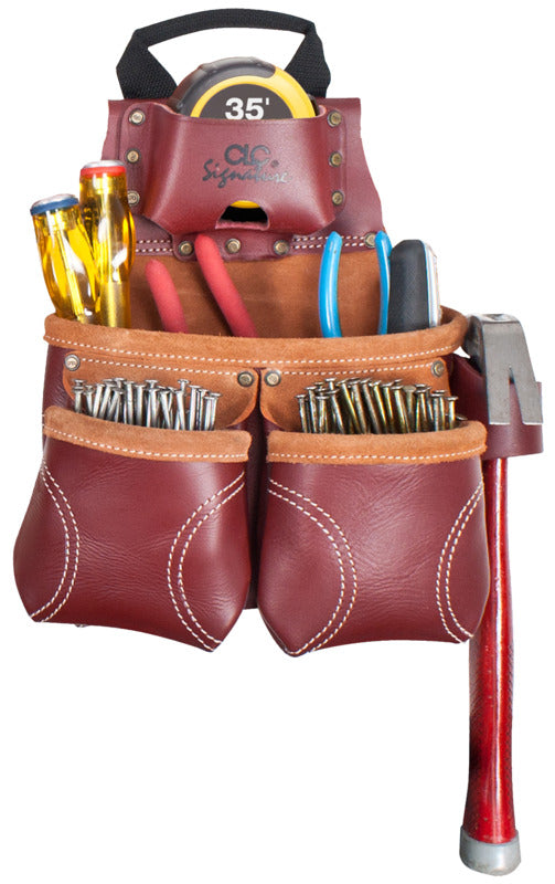 HULTAFORS CLC 21428 Nail and Tool Bag, 10-Pocket, Leather, Chestnut TOOLS HULTAFORS