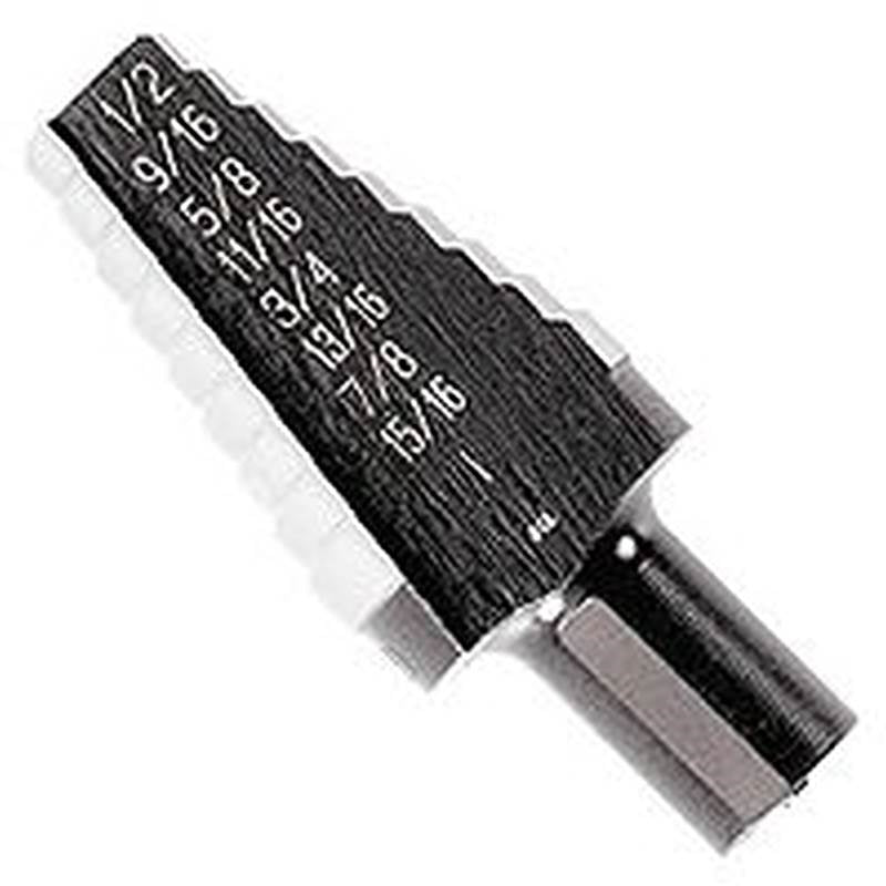 IRWIN Irwin UNIBIT 10220 Step Drill Bit, 9/16 to 1 in Dia, 1-Flute, 7/16 in Dia Shank, Hex Shank TOOLS IRWIN