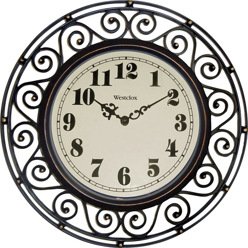 WESTCLOX Westclox 32021 Clock, Round, Dark Brown Frame, Plastic Clock Face, Analog HOUSEWARES WESTCLOX   