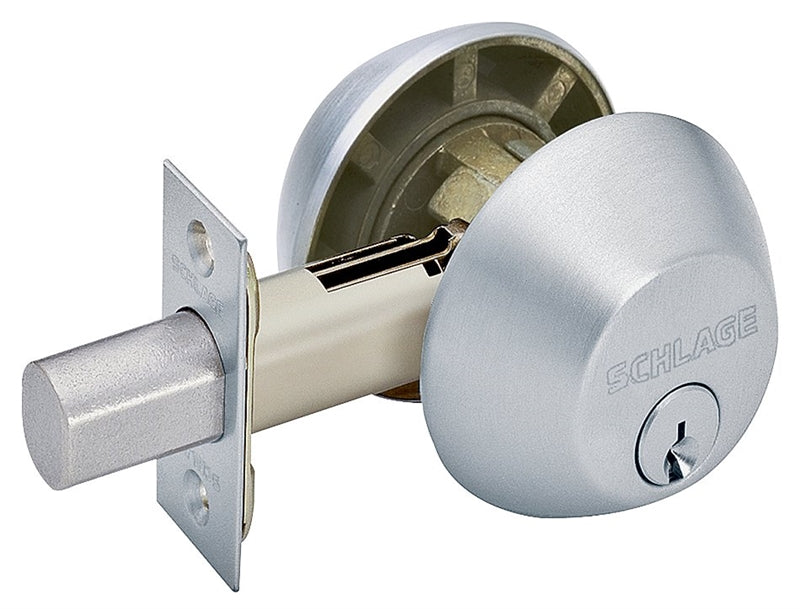 SCHLAGE LOCK Schlage B62N626 Deadbolt, 1 Grade, SC1 Key, Metal, Satin Chrome, 2-3/8, 2-3/4 in Backset, C Keyway HARDWARE & FARM SUPPLIES SCHLAGE LOCK