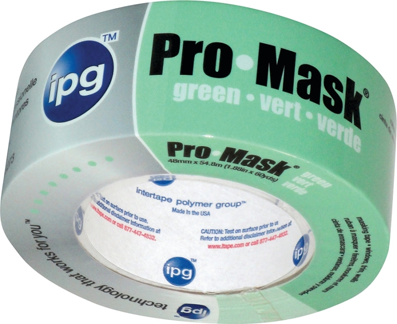 INTERTAPE POLYMER IPG 5805-2 Masking Tape, 60 yd L, 1.87 in W, 5.9 mil Thick, Crepe Paper/Synthetic Rubber Backing, Light Green PAINT INTERTAPE POLYMER