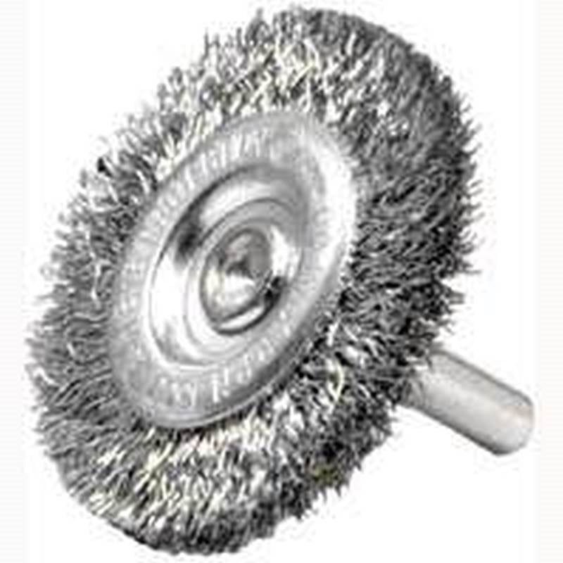 WEILER Weiler 36414 Wire Wheel Brush, 3 in Dia, 1/4 in Arbor/Shank, Steel Bristle TOOLS WEILER