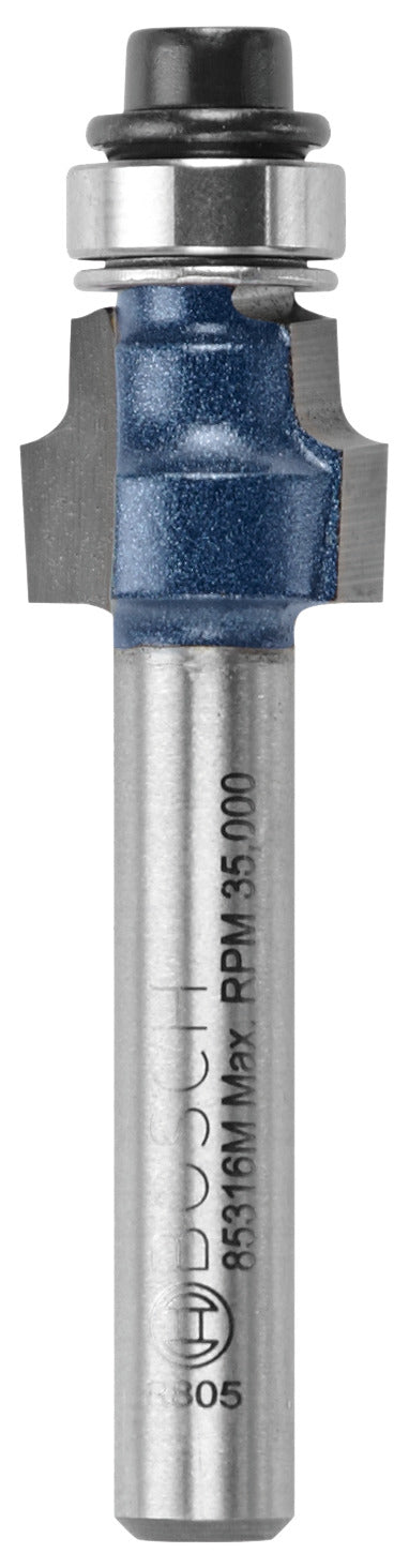 BOSCH Bosch 85316MC Router Bit, 1/2 in Dia Cutter, 3/8 in L Cutting, 2 in OAL, 1/4 in Dia Shank, 2-Cutter, Steel TOOLS BOSCH