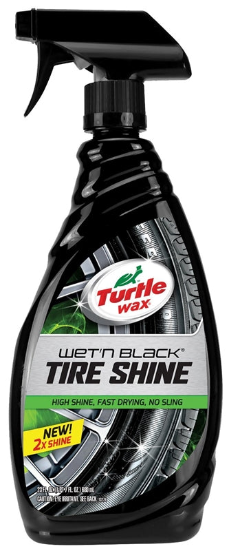 TURTLE WAX Turtle Wax WET'N BLACK T217RA Tire Shine, 23 fl-oz, Liquid, Fresh Leather AUTOMOTIVE TURTLE WAX   