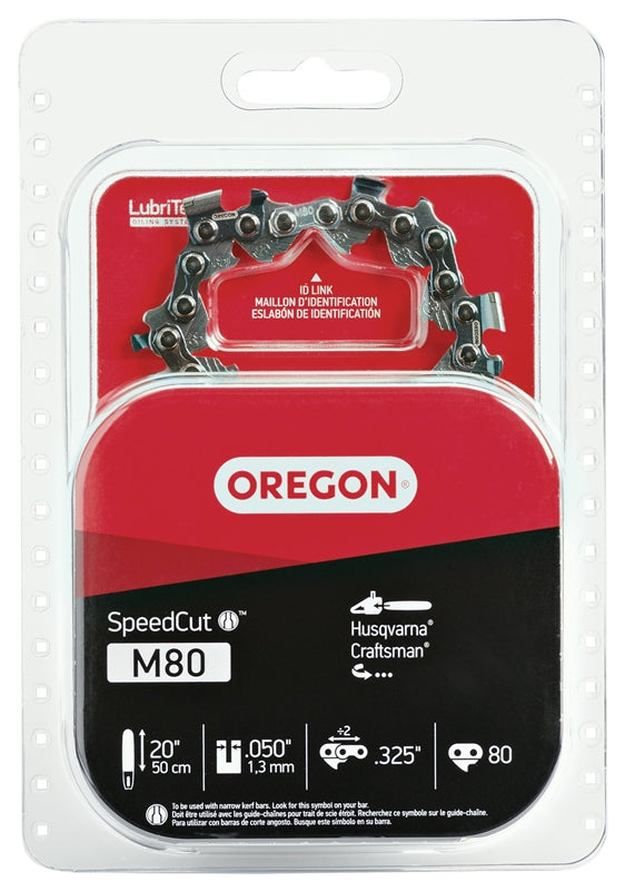 OREGON Oregon SpeedCut M80 Chainsaw Chain, 20 in L Bar, 0.05 Gauge, 0.325 in TPI/Pitch, 80-Link OUTDOOR LIVING & POWER EQUIPMENT OREGON