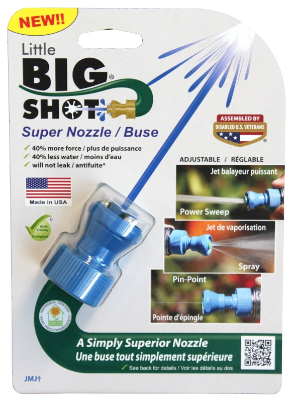 LITTLE BIG SHOT LittleBigShot LBS-151 Adjustable Twist Hose Nozzle, 3/4 in, GHT, Polyketone, Blue