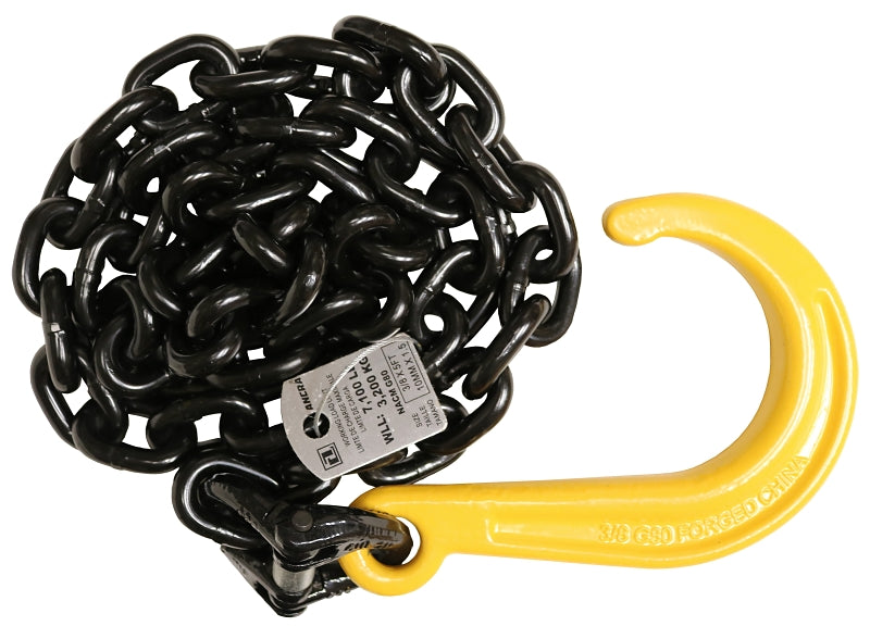 ANCRA Ancra 50739-10-05-2 Chain Assembly with J-Hook, 5 ft L, 80 Grade, 7100 lb Working Load, Carbon Steel AUTOMOTIVE ANCRA