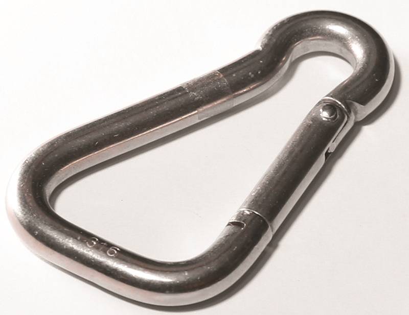 BARON Baron S24502-5/16 Spring Snap, 5/16 in Snap Opening, 2-3/8 in L Dimensions, 400 lb Working Load, Stainless Steel